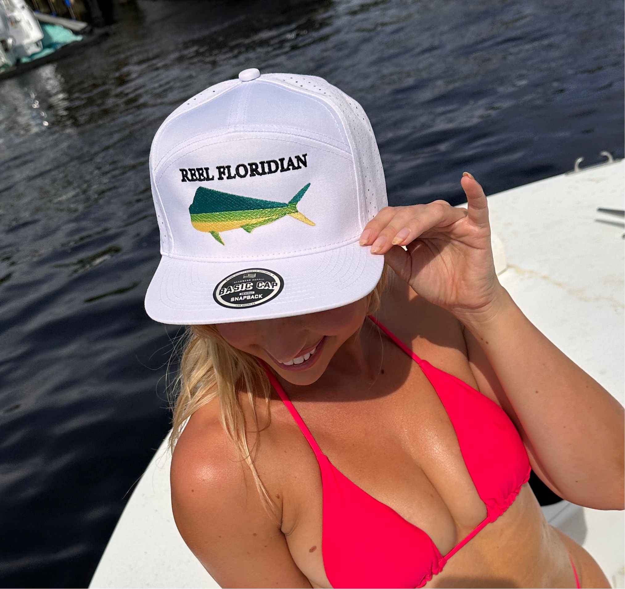 cap fishing reel Reel Floridian Performance Fishing Hat + Free Dehooker & Cutters – REEL  FLORIDIAN ADVENTURES